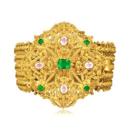 Georgian era emerald and topaz yellow gold Wildwood Bracelet SB4170 TV