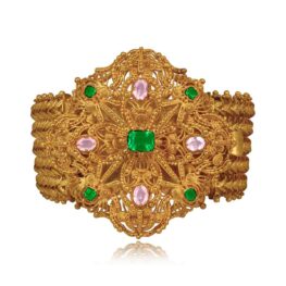 Georgian era emerald and topaz yellow gold Wildwood Bracelet SB4170 TV