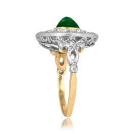 Edwardian Emerald and Diamond platinum on gold Longport Ring SB701 TSV