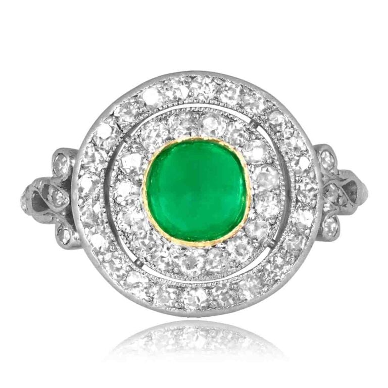 Edwardian Emerald and Diamond Longport Ring, Circa 1905