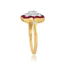 Edwardian Era antique Diamond and Ruby Lorraine Ring 13357 TSV