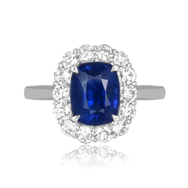 2.75ct Sapphire and Diamond Cluster Pennington Ring