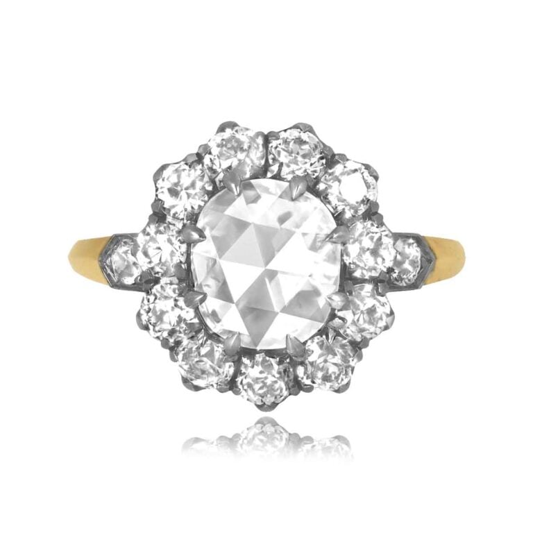 1.05ct Rose Cut Diamond Cluster Wilder Ring