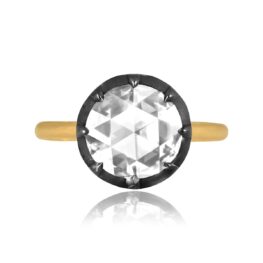 1.66 carat round rose cut diamond gold Clarkson Ring 15754 TV