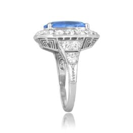 6.47 carat sapphire and diamond halo Westview Ring 16258 TSV