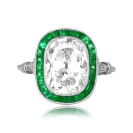 4.38 carat antique cushion cut diamond halo Bylas Ring 16344 TV