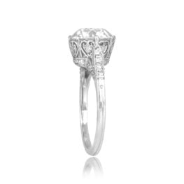 3.16 carat old Euro diamond platinum diamond accent Masonville Ring 16374 TSV