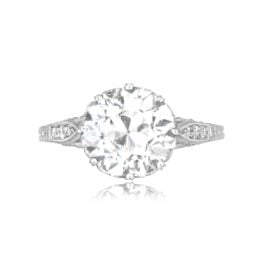 3.16 carat old European cut diamond platinum Masonville Ring 16374 TV