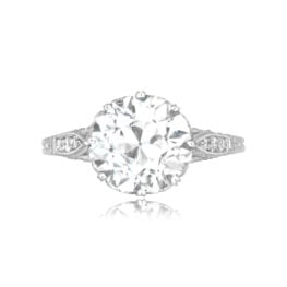 3.16 carat old European cut diamond platinum Masonville Ring 16374 TV