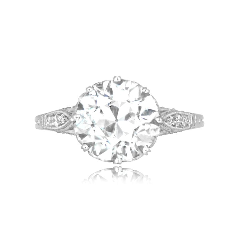 GIA 3.16ct Old European Cut Diamond Masonville Ring