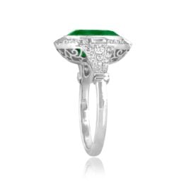 3.53ct Emerald and Diamond platinum Halo Tallassee Ring 16390 TSV
