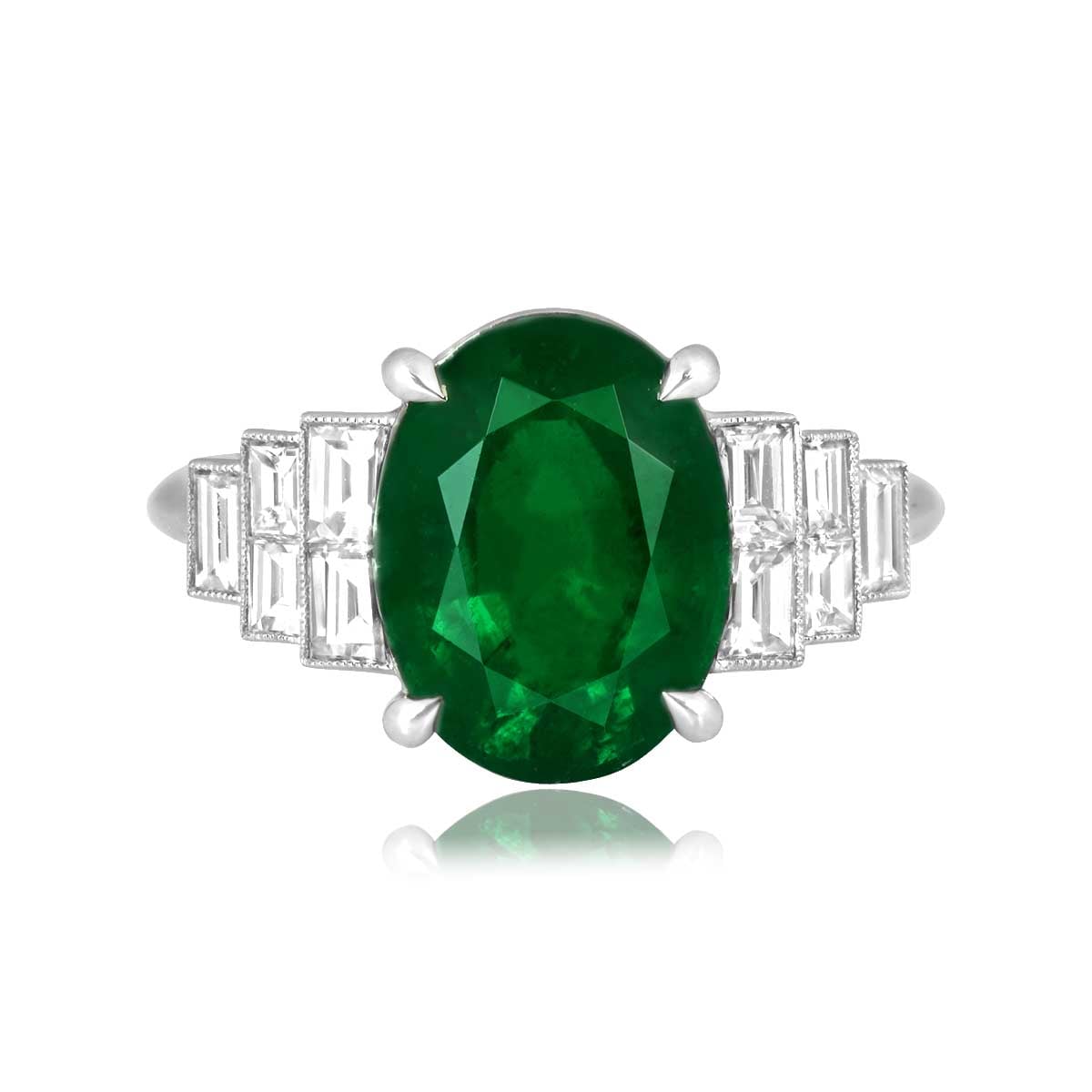 Stacked from 31 images. Method=C (S=1) 3.64 carat oval cut emerald diamond accent Hardin Ring 16391 TV