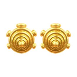 Vintage 18k yellow gold spiral dome design Cartier Earrings 16428 TV