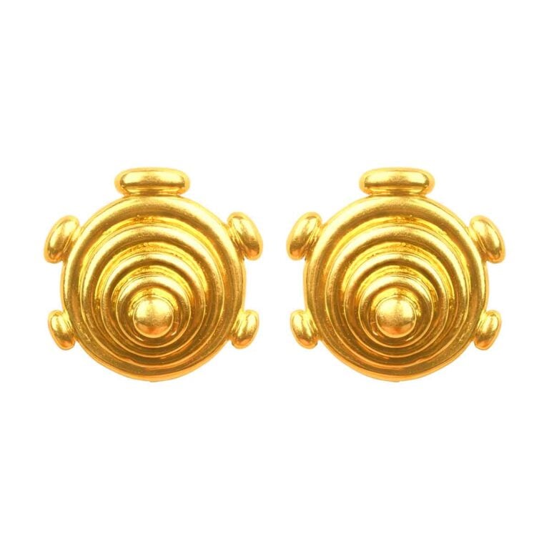 Vintage Cartier Spiral Dome Yellow Gold Earrings, Circa 1970