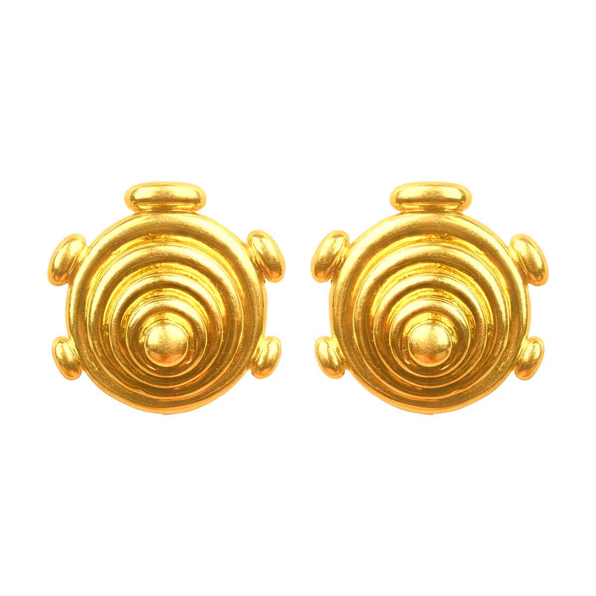 Stacked from 17 images. Method=C (S=1) Vintage 18k yellow gold spiral dome design Cartier Earrings 16428 TV