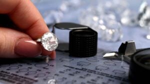 8 Carat Diamond Ring in Jewelry Shop
