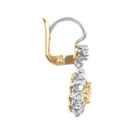 center Floral Yellow Diamond Balmoral Earrings JUN2615 TSV