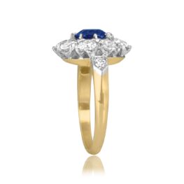 1.23ct Sapphire and Diamond Cluster Arnett Ring JUN2618 TSV