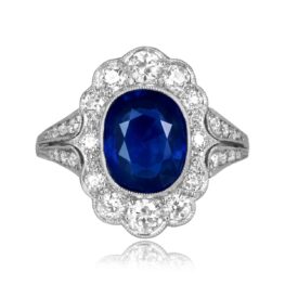 2.71 carat cushion cut sapphire and diamond Dermott Ring OCT2225 TV