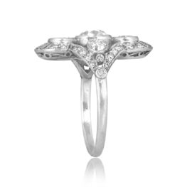 Antique 0.80ct cushion cut diamond platinum Tularosa Ring OCT2309 TSV