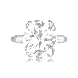 Antique 6.02 carat cushion cut diamond platinum Wiladel Ring SB994 TV