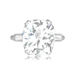 Antique 6.02 carat cushion cut diamond platinum Wiladel Ring SB994 TV