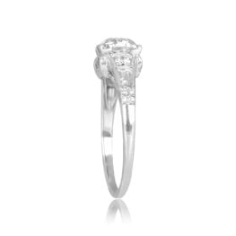 Art Deco 0.93 carat old European diamond engraved Anthon Ring 11756 TSV