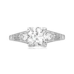 Antique 1920s 0.93ct old European cut diamond platinum Anthon Ring 11756 TV