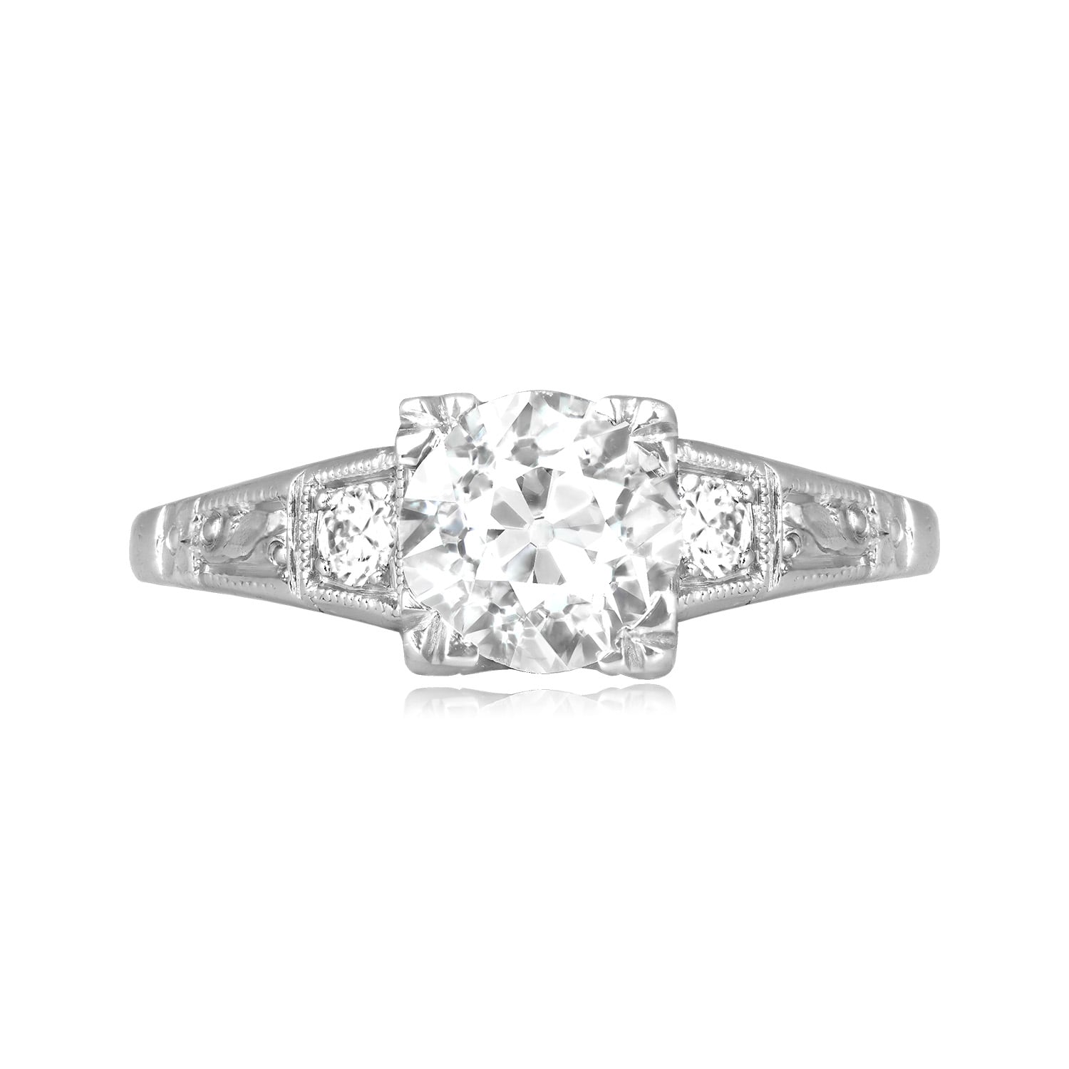 Stacked from 27 images. Method=C (S=1) Antique 1920s 0.93ct old European cut diamond platinum Anthon Ring 11756 TV