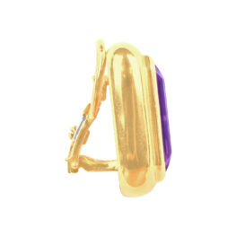 Gold bezel set Amethyst Anderson Earrings 15145 TSV