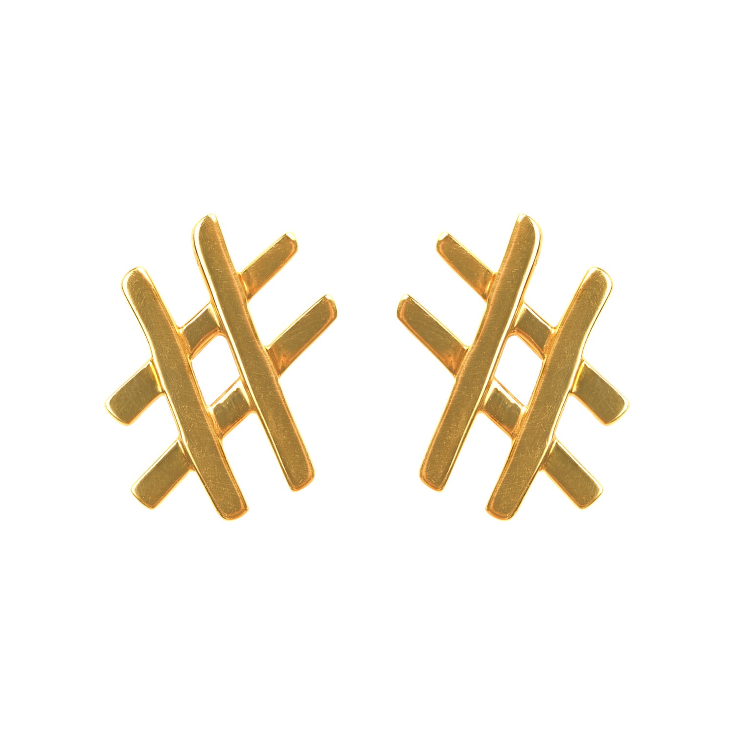 Stacked from 7 images. Method=C (S=1) Tiffany & Co. Paloma Picasso Hashtag earrings gold earrings 16309 TV