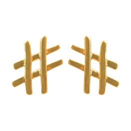 Tiffany & Co. Paloma Picasso Hashtag earrings gold earrings 16309 TV