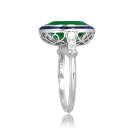 3.28ct Oval Cut Emerald platinum Oswego Ring 16389 TSV