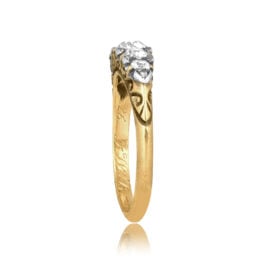Antique five stone silver on gold Selfridge Ring 16447 TSV