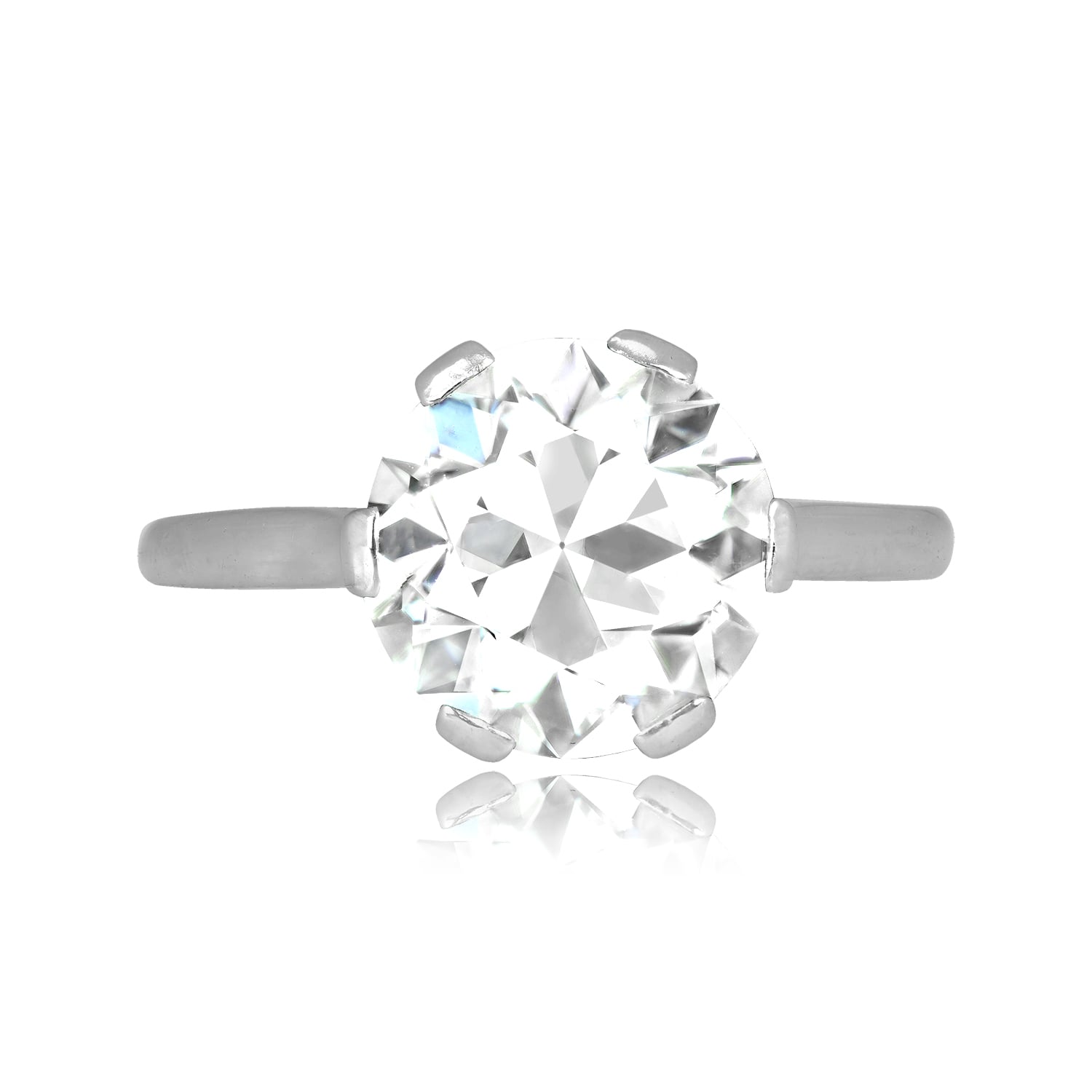 Stacked from 33 images. Method=C (S=1) Edwardian 2.70 old European cut diamond platinum Lyndon Ring 16450 TV