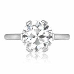 Edwardian 2.70 old European cut diamond platinum Lyndon Ring 16450 TV
