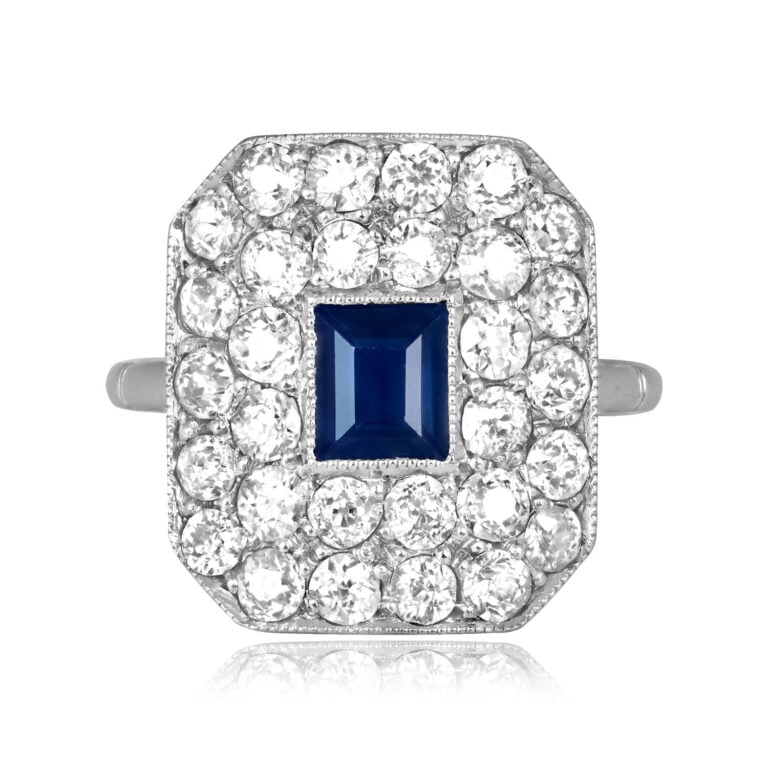 Art Deco Sapphire and Diamond Granton Ring, Circa 1925