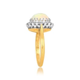 Antique opal platinum on gold Bartlett Ring 16456 TSV