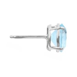 platinum 3.19ct Round Cut Aquamarine Stud Tsaile Earrings 16469 TSV