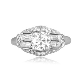 Art Deco 0.75 carat old European cut diamond platinum Slayton Ring 16476 TV