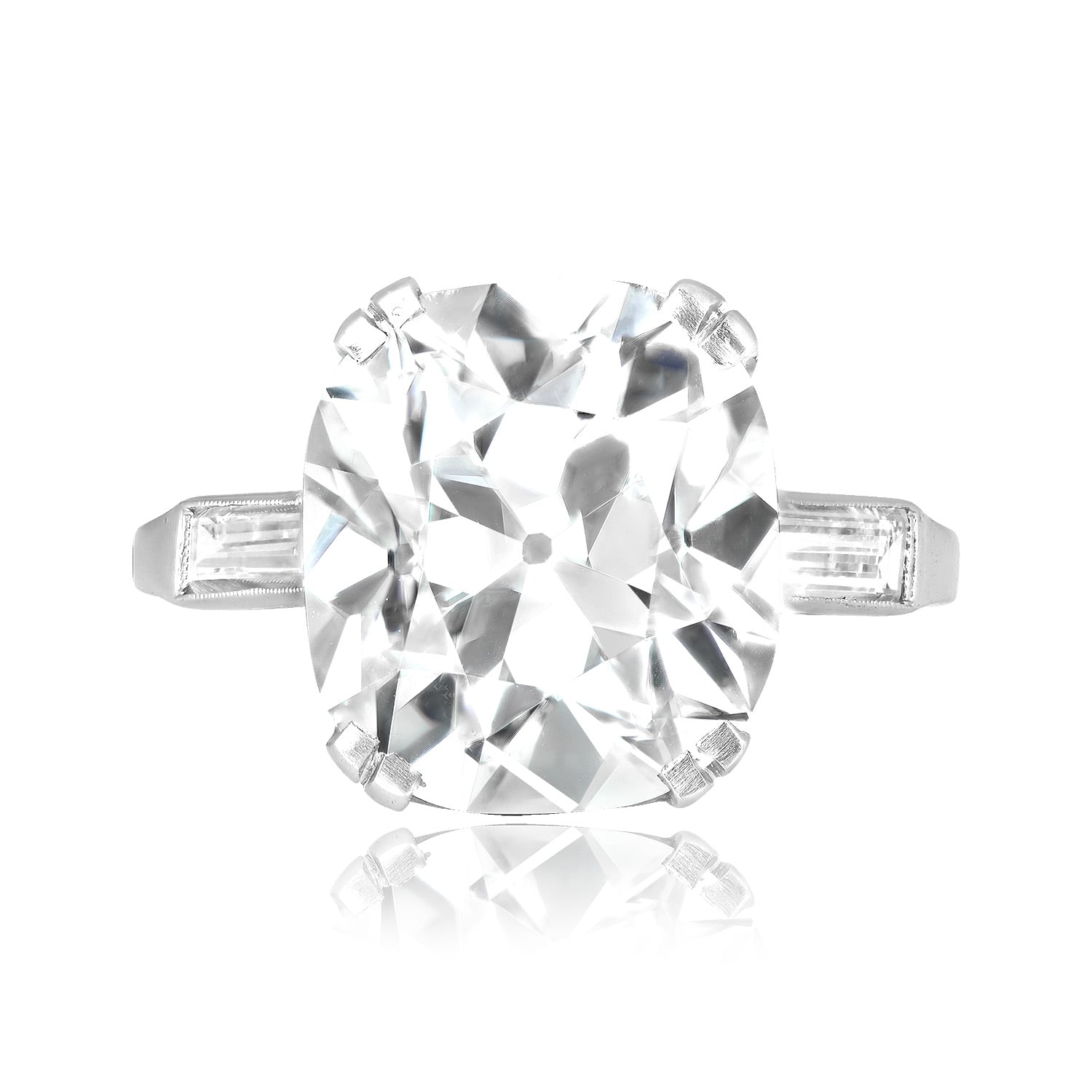 Stacked from 33 images. Method=C (S=1) Signed Spalding Antique 5.52ct antique cushion cut diamond Spalding Ring 16480SM TV