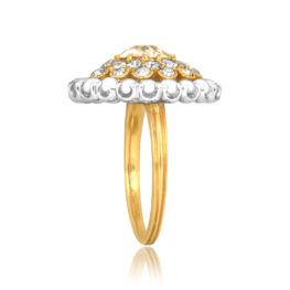 Edwardian 1.25ct Champagne Diamond and Pearl Scofield Ring 16491 TSV