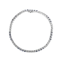 Diamond and sapphire line bracelet white gold Rochford Braclet MJ101 SV