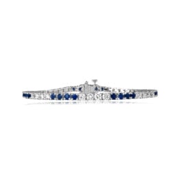18k white gold diamond and sapphire line bracelet Rochford Bracelet MJ101 TV
