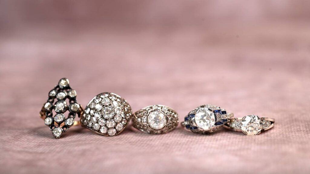 Georgian Victorian Edwardian Art Deco Retro Diamond Rings