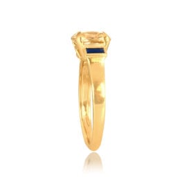 Cushion cut 2.01 carat diamond yellow gold Bulltown Ring RC105431 TSV