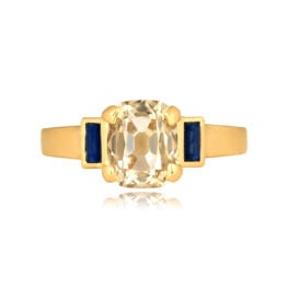 2.01 carat cushion cut champagne diamond Bulltown Ring RC105431 TV