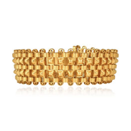 Antique Russian Archeological 14 karat yellow gold Revival Grenora Bracelet SB4235 TV