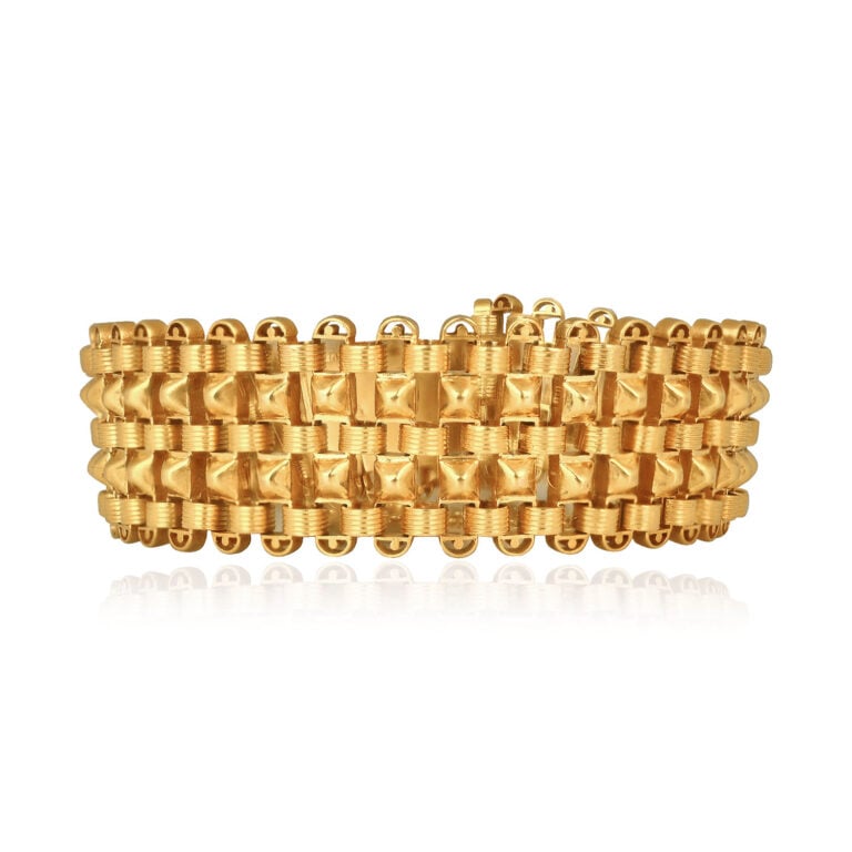 Antique Russian Archeological Revival Grenora Bracelet, Circa 1860