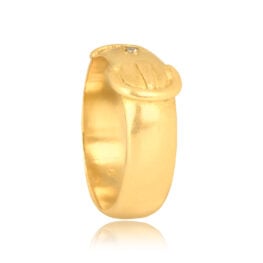 English antique diamond buckle yellow gold Manitou Ring 16474 TSV